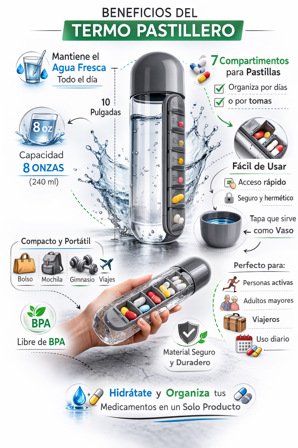 Termo Pastillero 2 en 1